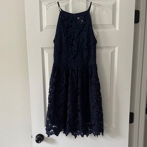 love...ady Navy Floral Lace Women’s Dress